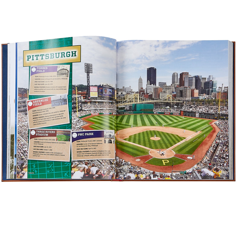 Ball Parks Past & Present / Hand Bound Leather Book