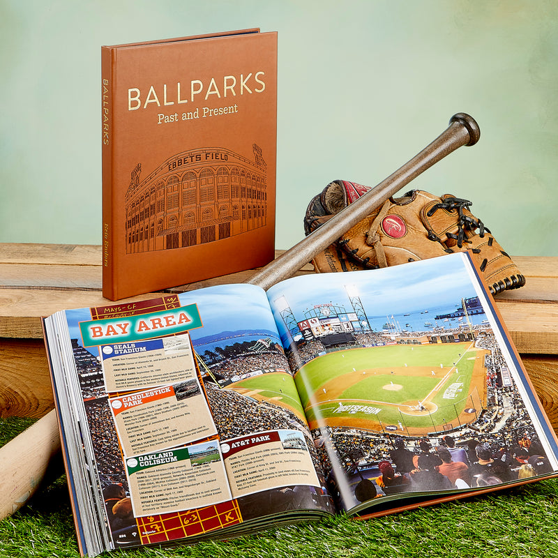 Ball Parks Past & Present / Hand Bound Leather Book