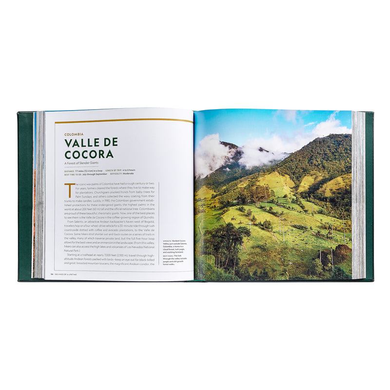 100 Hikes Of A Lifetime / Hand Bound Leather Book