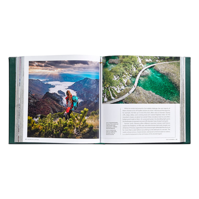 100 Hikes Of A Lifetime / Hand Bound Leather Book